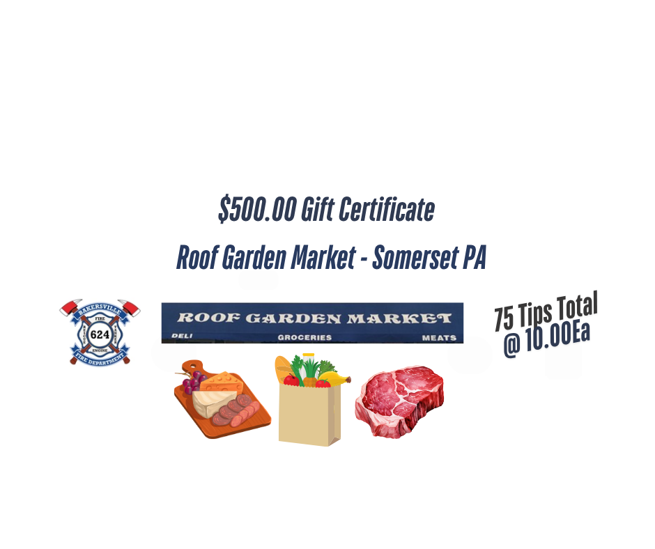 $500 Gift Certificate to Roof Garden Market in Somerset PA