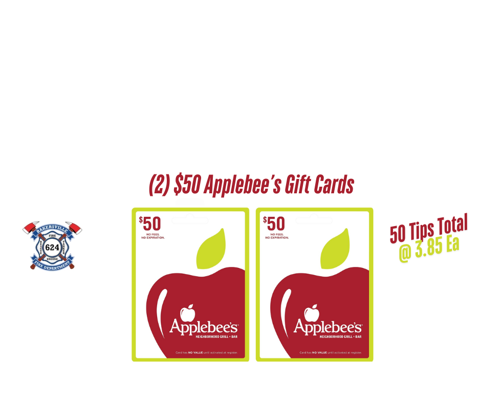 Two $50 Applebee's Gift Cards