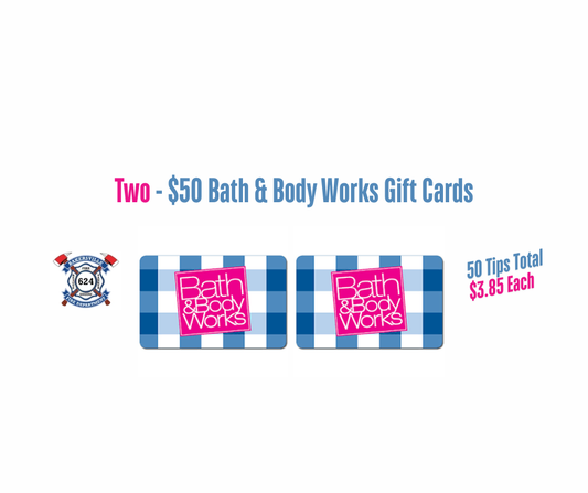 Two - $50 Bath and Body Works Gift Cards