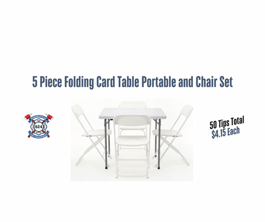 5 Piece Folding Card Table Portable and Chair Set