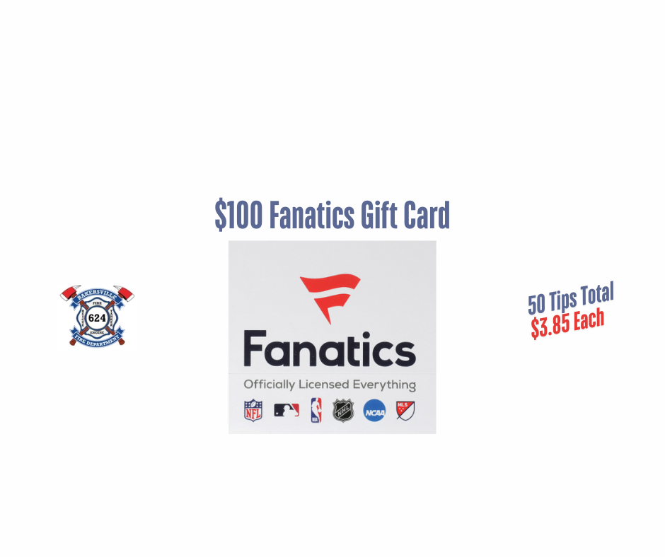 $100 Fanatics Gift Card