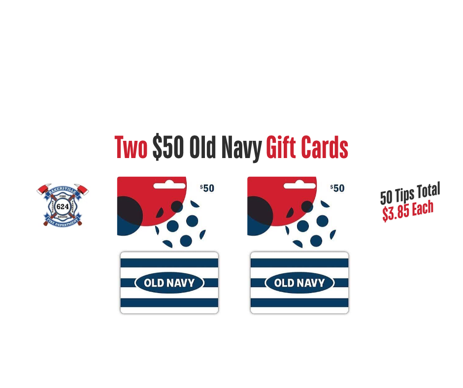 Two - $50 Old Navy Gift Cards