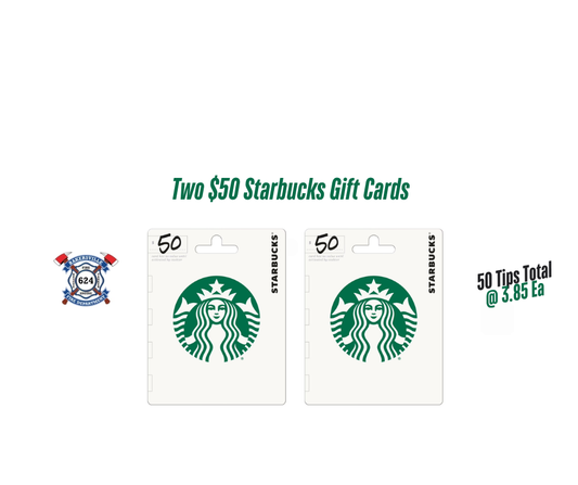 Two $50 Starbucks Gift Cards