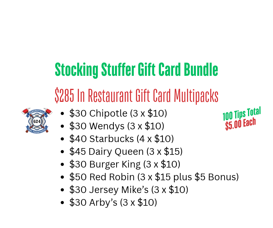 Stocking Stuffer Gift Card Bundle - $285 Value – Bakersville Volunteer ...