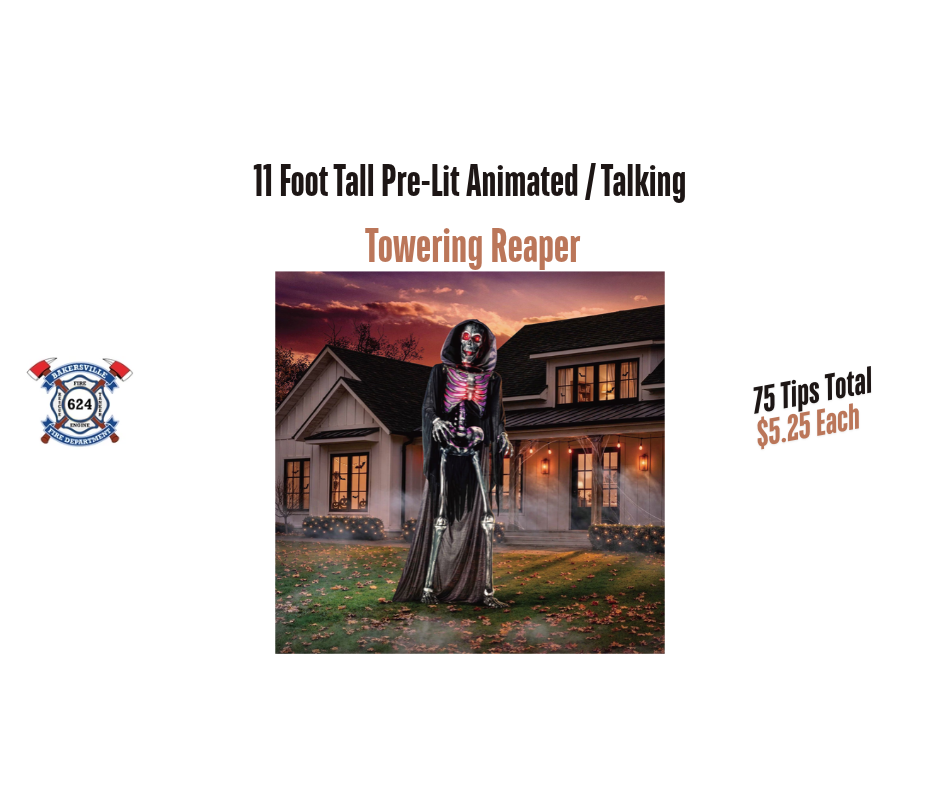 11 Foot Tall - Pre-Lit Animated Towering Reaper