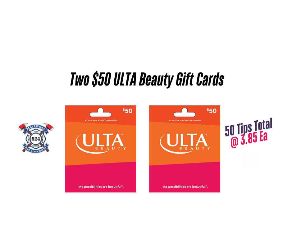 Two $50 ULTA Beauty Gift Cards