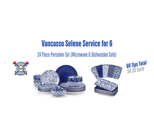 vancasso SELENE Plates and Bowls - 24 Pieces - Service for 6