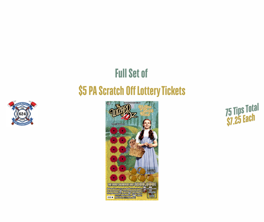 Full Set of $5 Yellow Brick Road PA Scratch Off Lottery Tickets